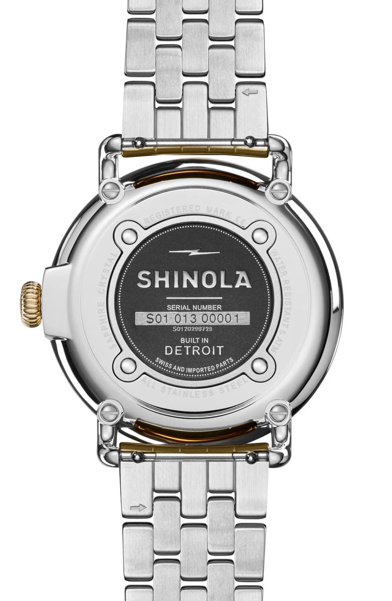 Shinola Runwell Sub Second Bracelet Watch, 41mm, Alternate, color, White/ Mop