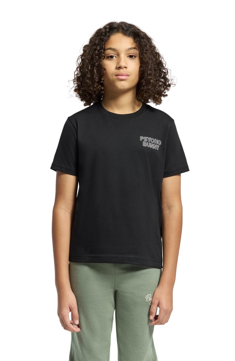 Psycho Bunny Kids' Sydney Cotton Graphic T-Shirt, Alternate, color, Black