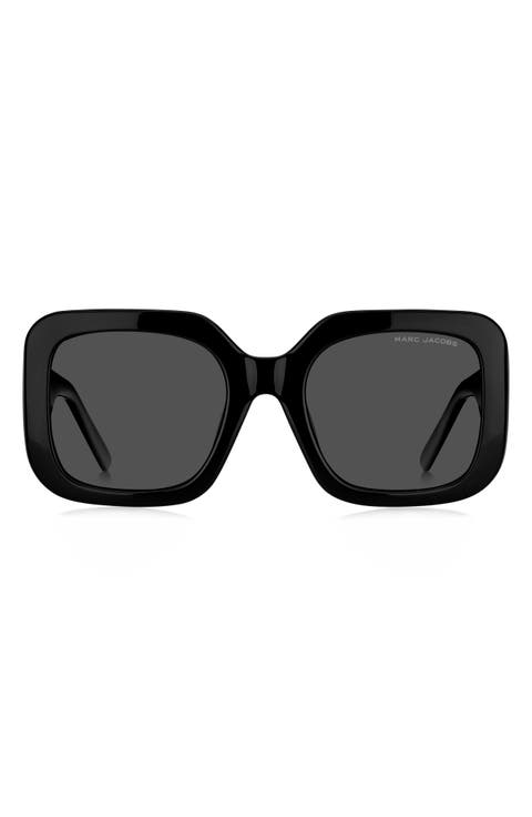 53mm Gradient Polarized Square Sunglasses