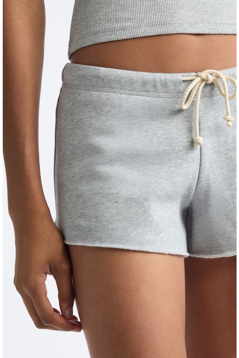 x Fruit of the Loom Fruity Cutoff Cotton Fleece Sweat Shorts, Alternate, color, HEATHER GREY