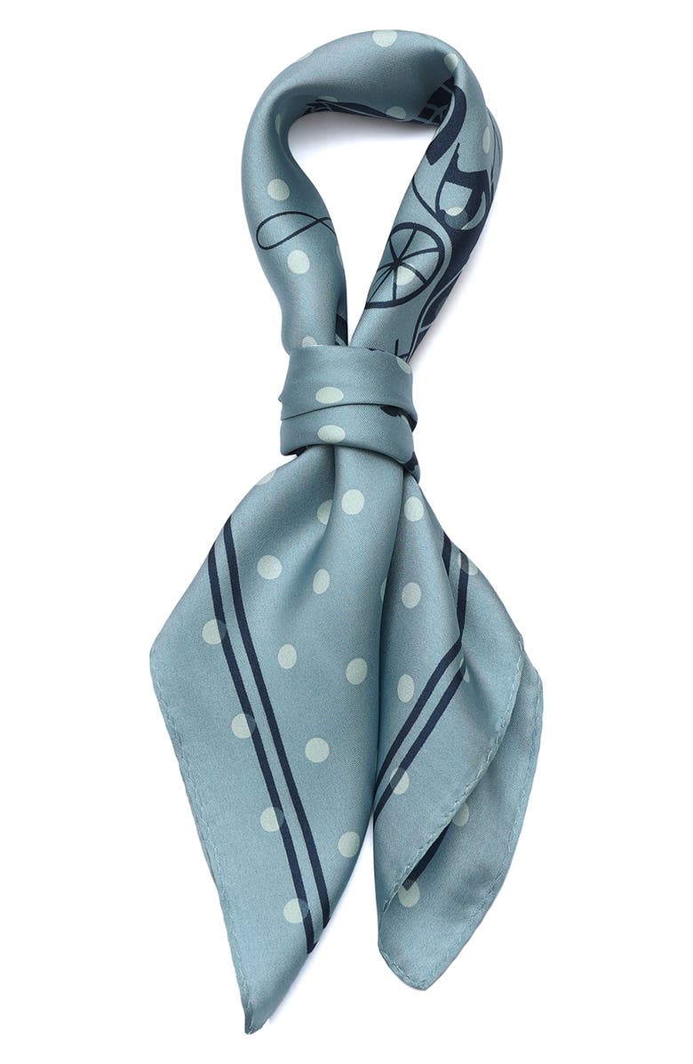COACH Horse & Carriage Polka Dot Silk Square Scarf, Alternate, color, Bluebell/ Deep Blue