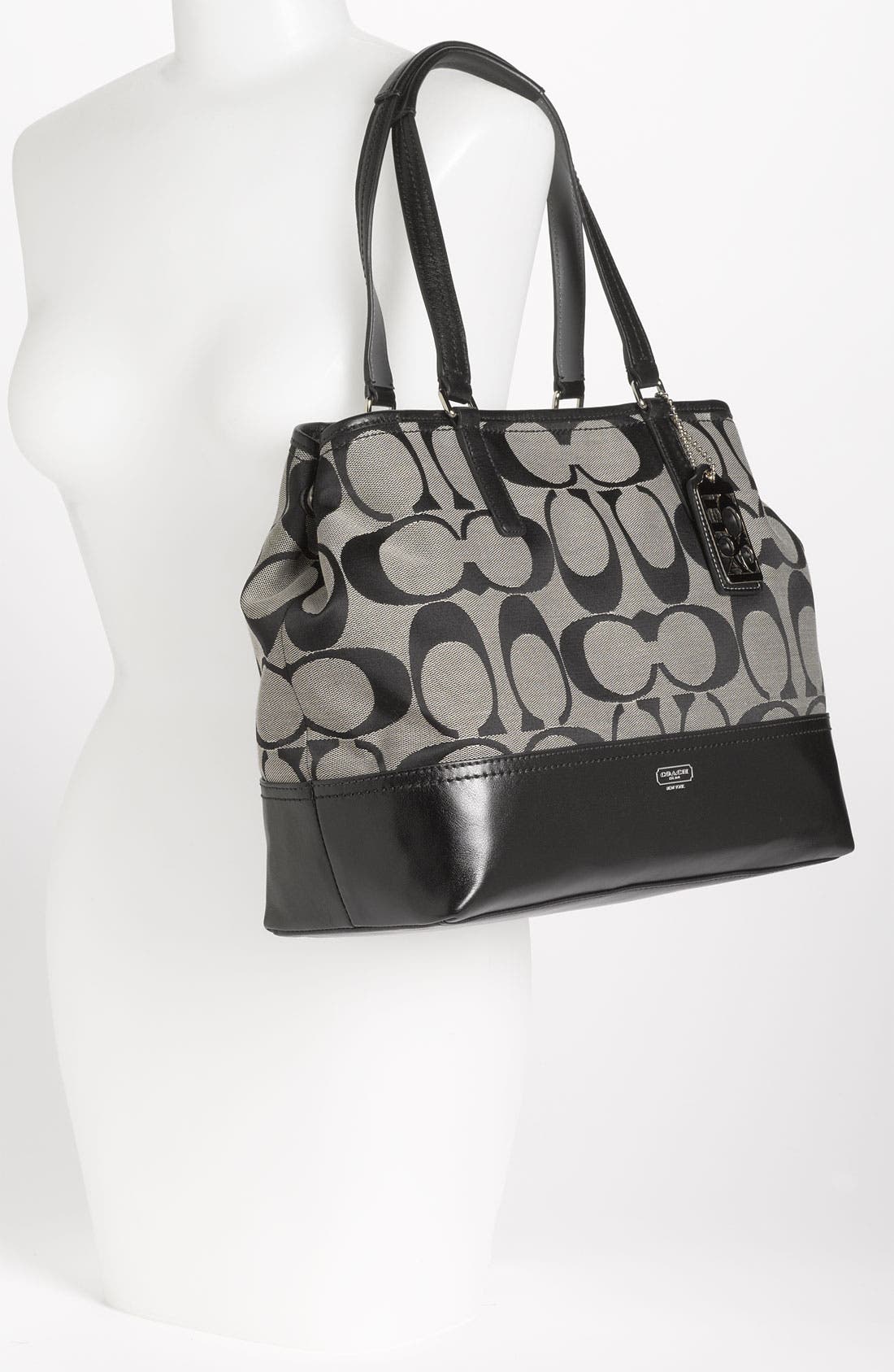 COACH 'Hamptons Weekend Signature Colorblock - Medium' Tote, Alternate, color, 