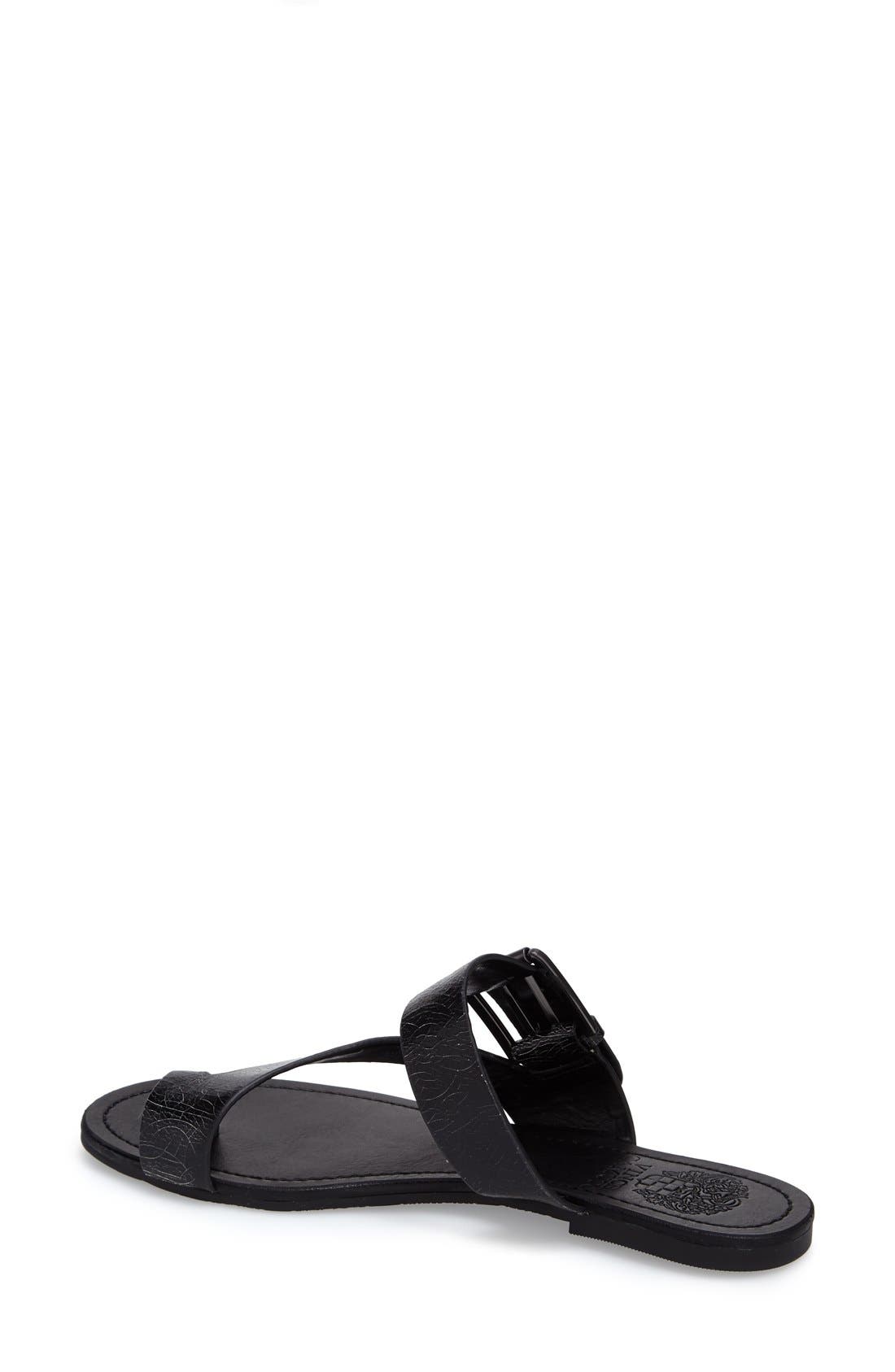 'Tranell' Asymmetrical Toe Ring Sandal, Alternate, color, BLACK/ WHITE