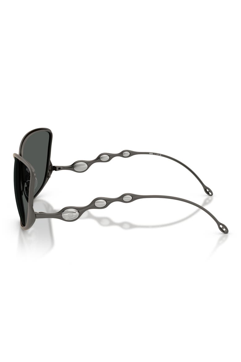 65mm Pillow Sunglasses, Alternate, color, MATTE GUN METAL / DARK GREY