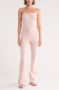 Madden Girl Striped Cinched Tube Top & Wide Leg Pants Set