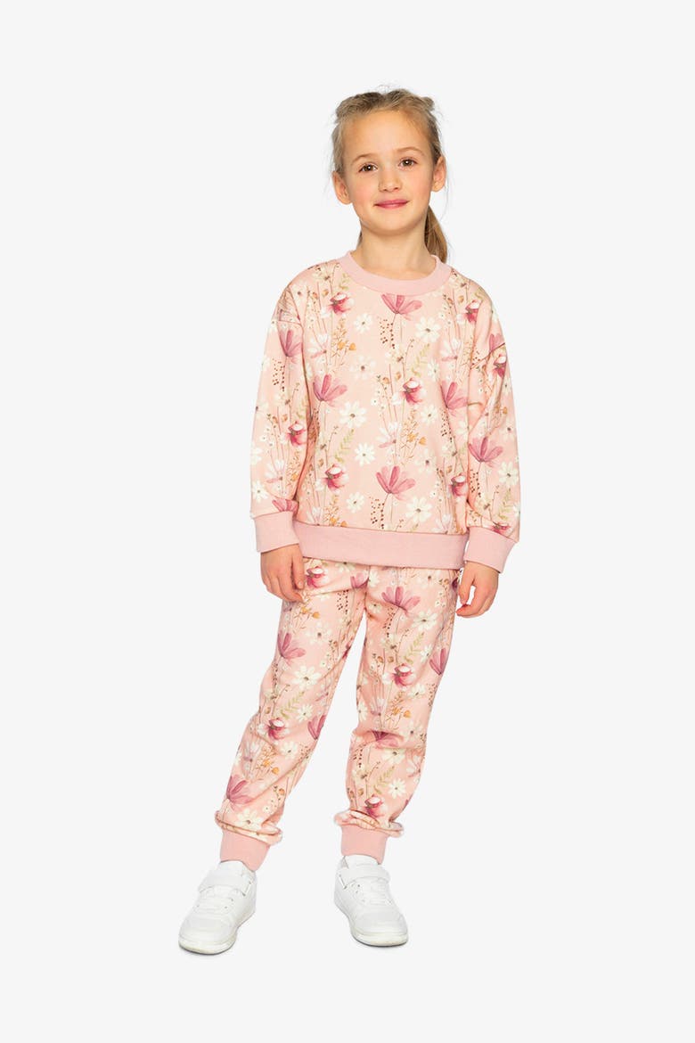 French Terry Floral Ribbed Cuff Sweatshirt, Alternate, color, Pink Printed Flowers