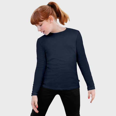 Baby Girls Long Sleeve Soft 100% Cotton Jersey T-Shirt