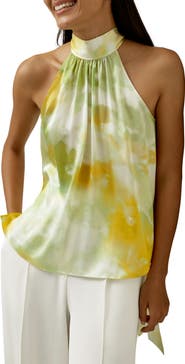 Lilysilk Women's Print Silk Charmeuse Halter Neck Top