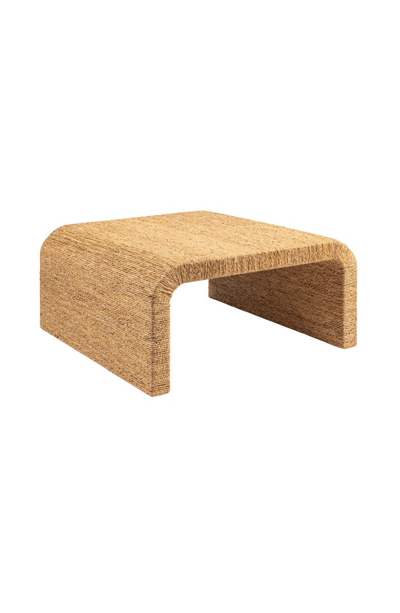 Olive Grove Woven Coffee Table with Waterfall Edge, Main, color, Natural