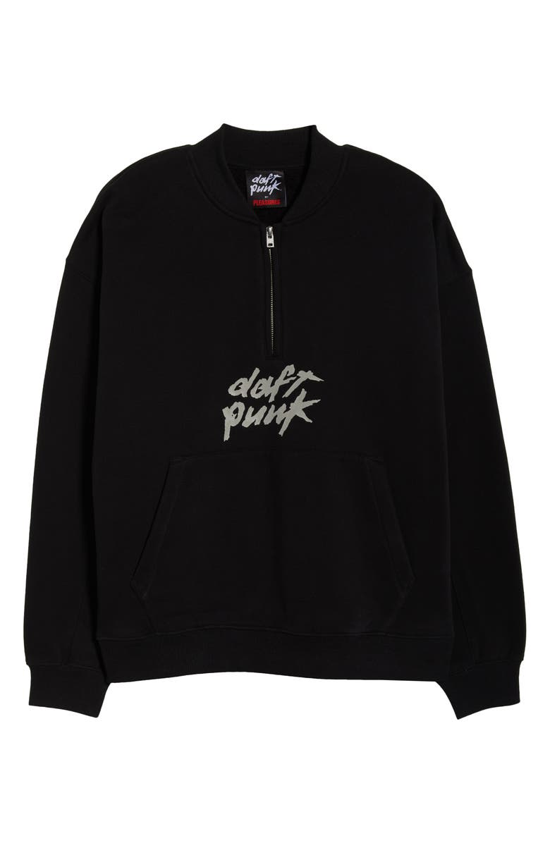 PLEASURES x Daft Punk Primetime Quarter Zip Sweatshirt, Alternate, color, Black