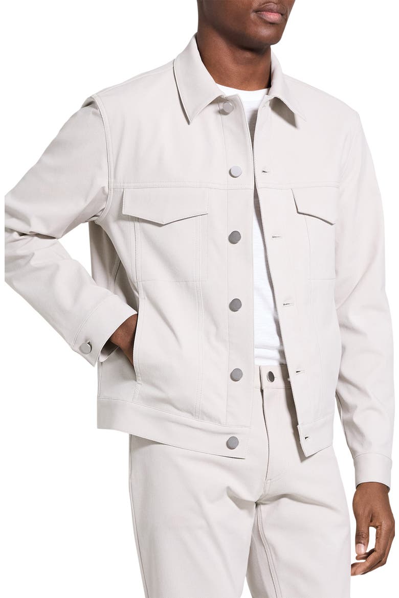River Trucker in Neoteric Twill Jacket, Alternate, color, SILVER CLOUD - UQA