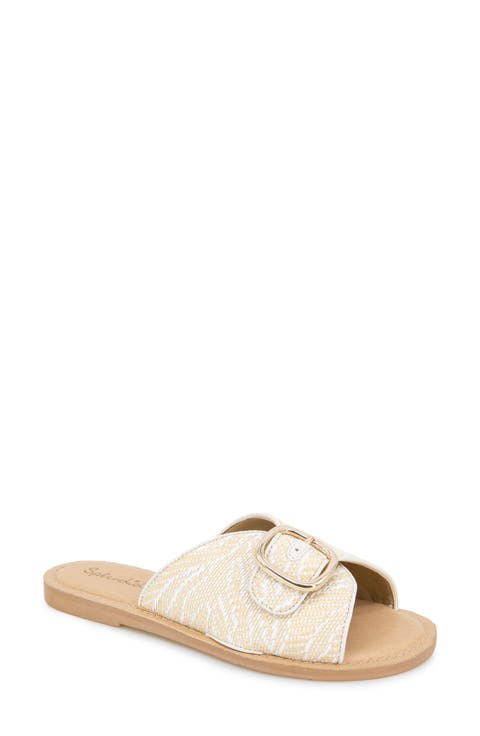 Sandy Raffia Slide Sandal (Women)