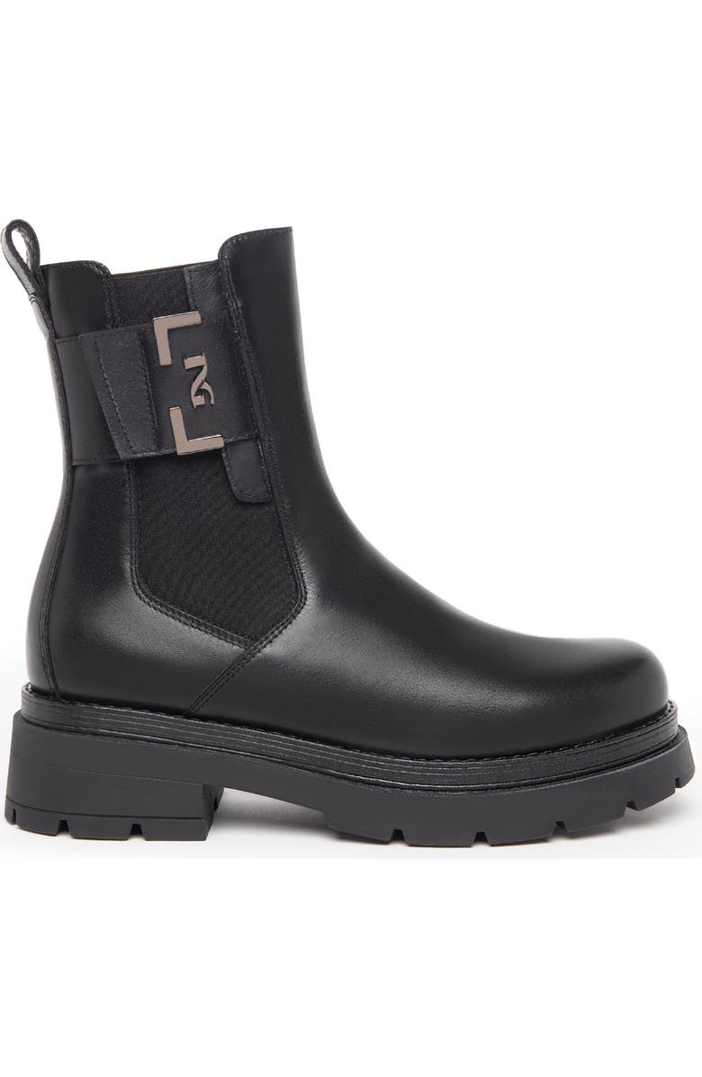 NeroGiardini Logo Plate Lug Sole Chelsea Boot, Alternate, color,