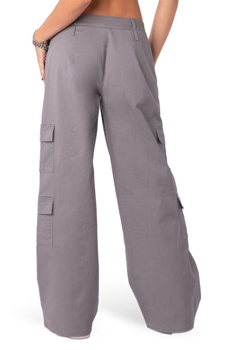 Zaria Stretch Cotton Cargo Pants, Alternate, color, GRAY
