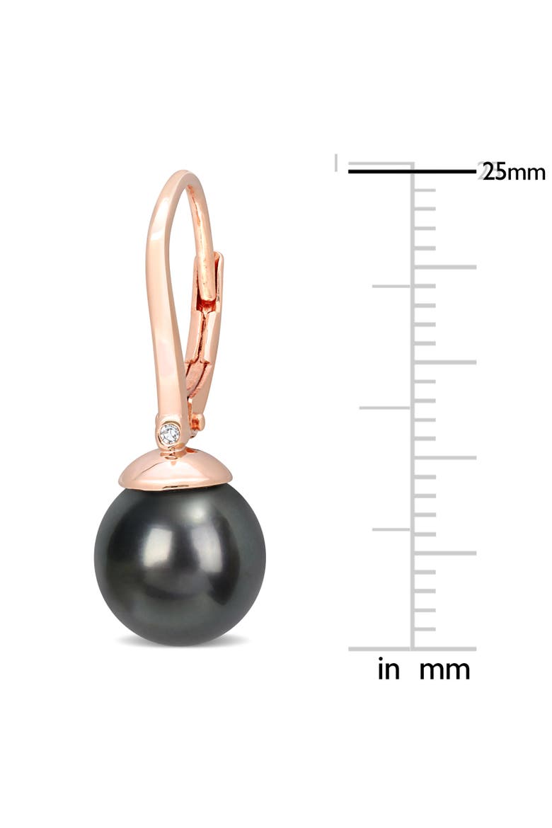 Tahitian Pearl & Diamond Drop Earrings, Alternate, color, Cultured Tahitian Pearl