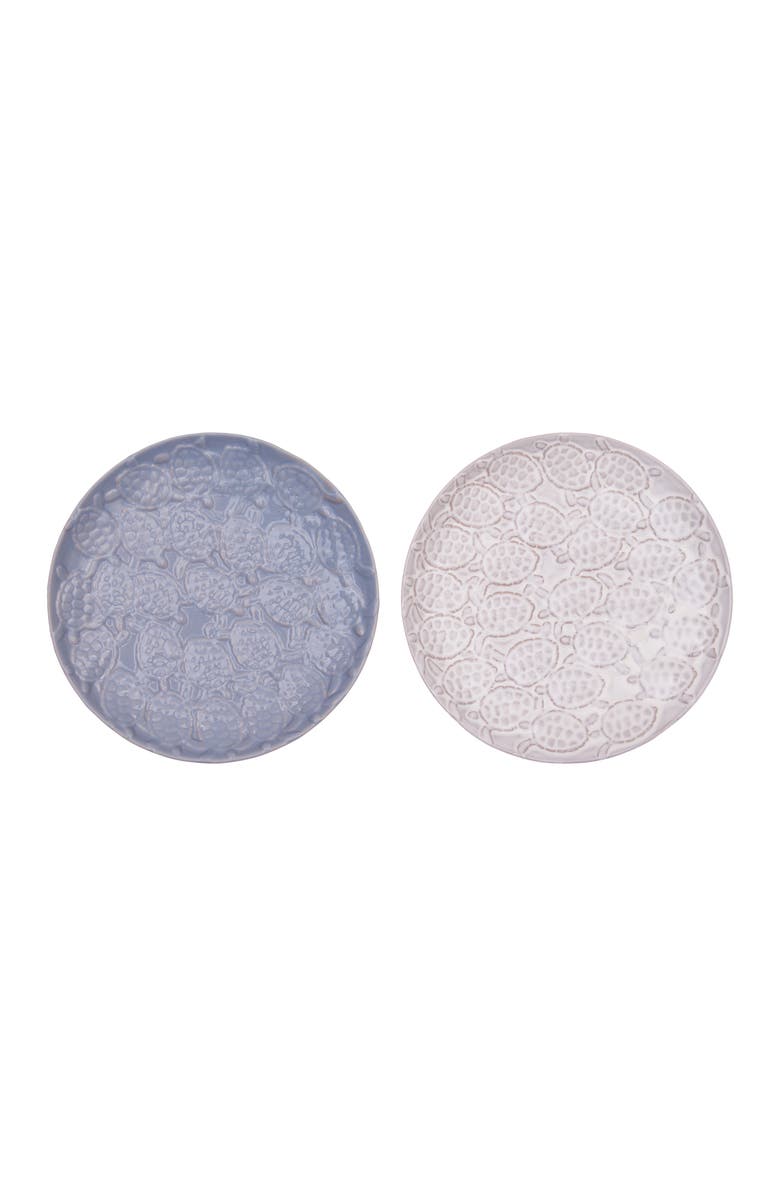 Gallerie II Sea Turtle Coastal Embossed Coastal Serving Plates Set of 2, Main, color, Blue