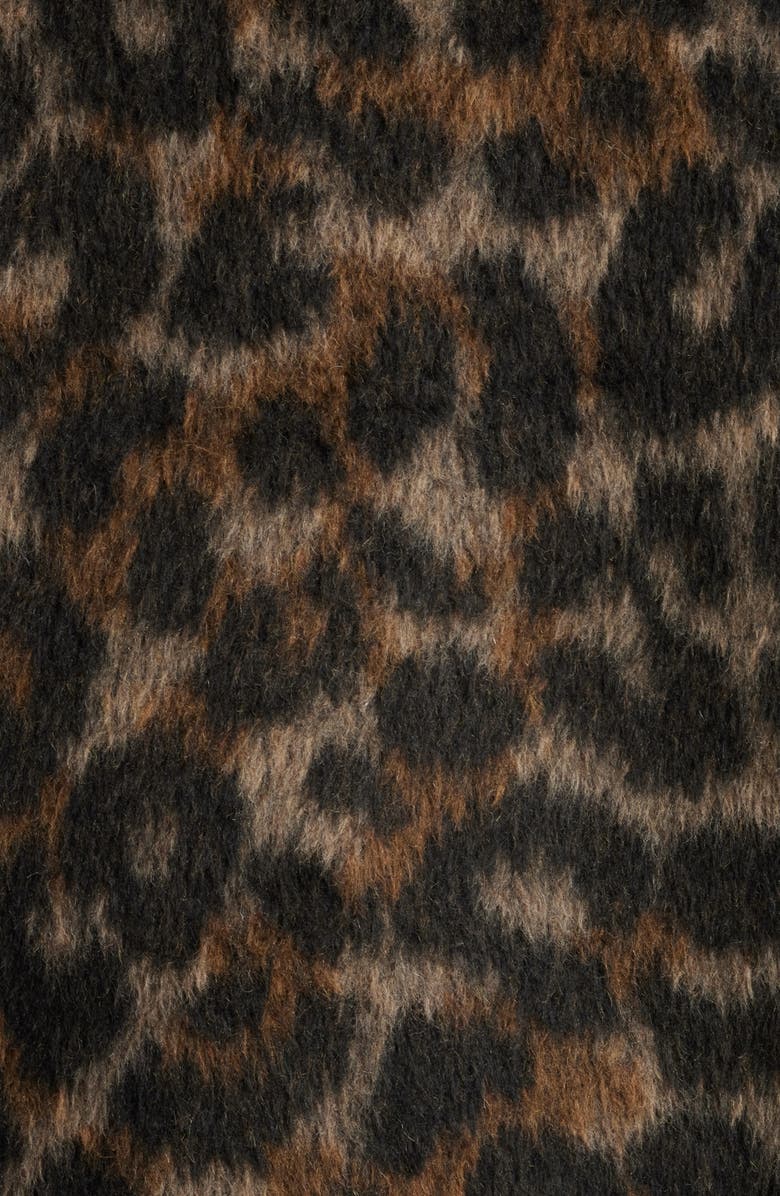 Elie Tahari The Courtney Leopard Print Belted Coat, Alternate, color, Leopard Brown