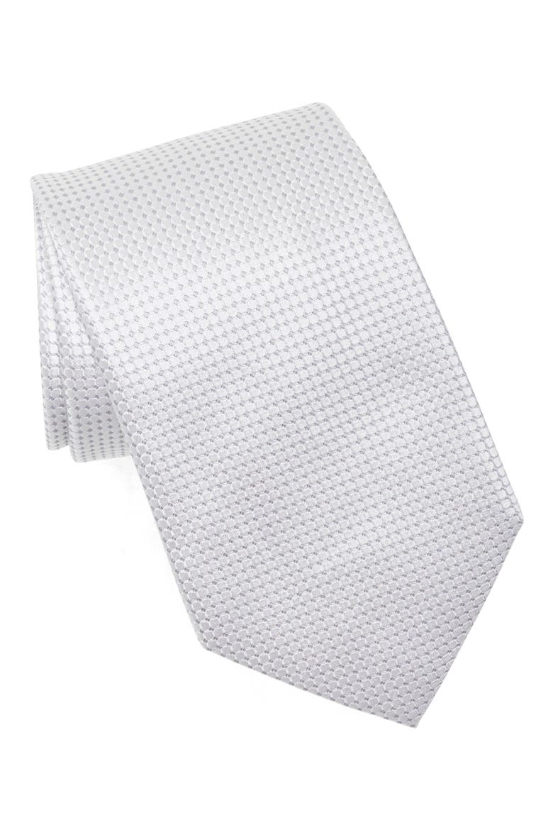 Textured Silk Tie, Main, color, WHITE