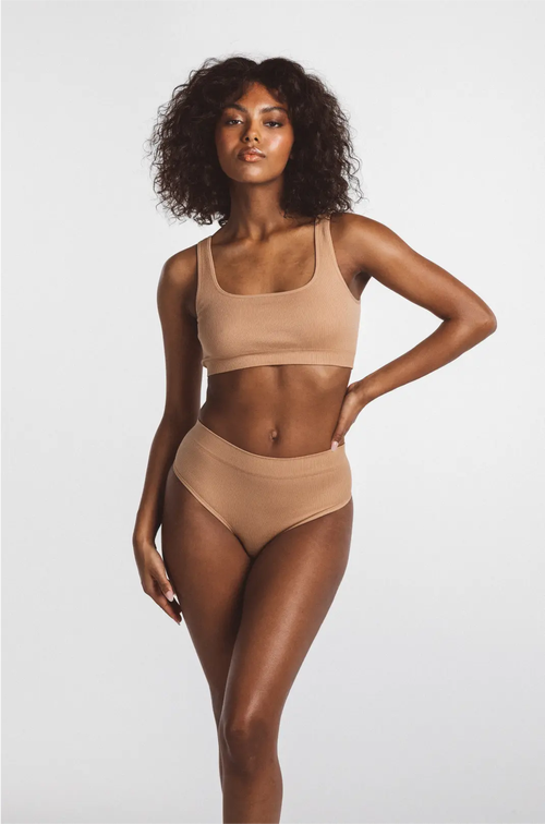Ldma High Sculpt Bra Rib In Dusty Nude
