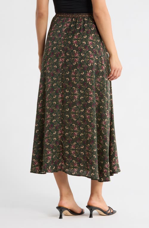 Max Studio Satin Midi Skirt In Brown