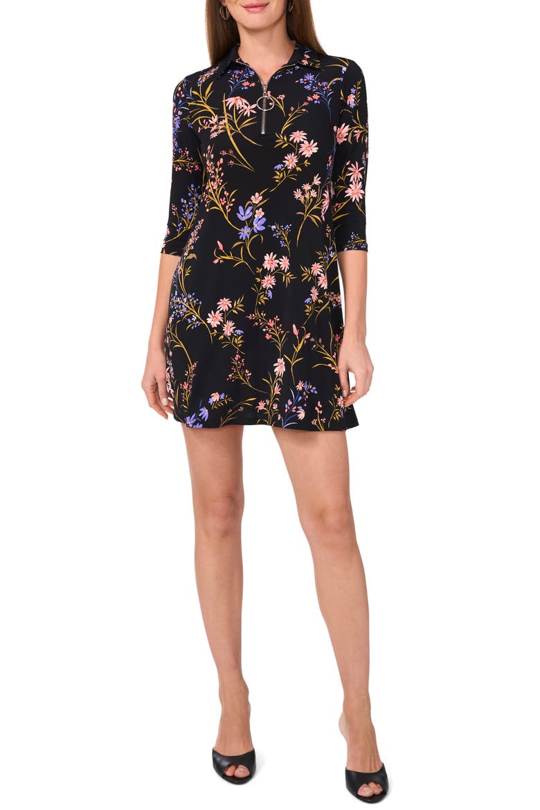 O-Ring Zip Swing Dress, Main, color, RHUBARB