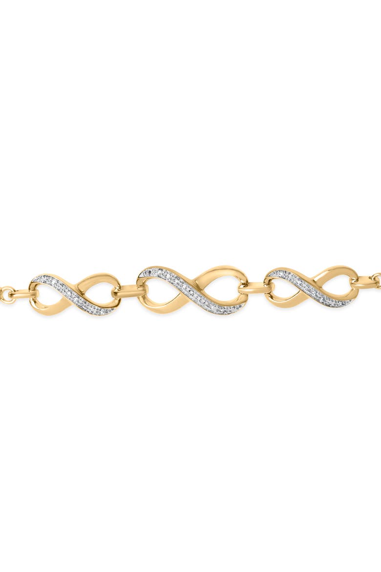 Gold Vermeil Diamond Accent Infinity Sign Lariat Bolo Bracelet, Alternate, color, Silver