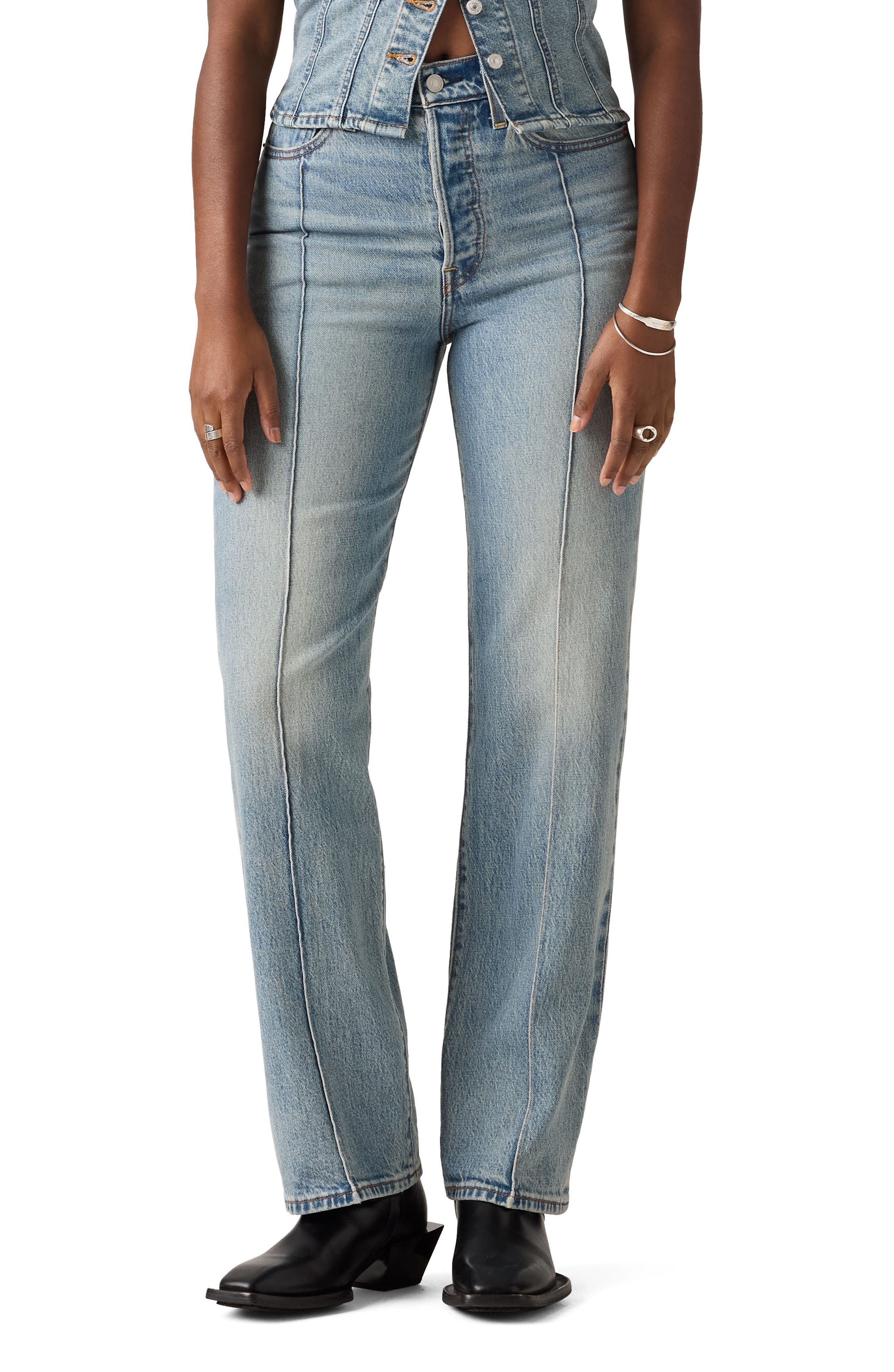 Ribcage Seamed Straight Leg Jeans