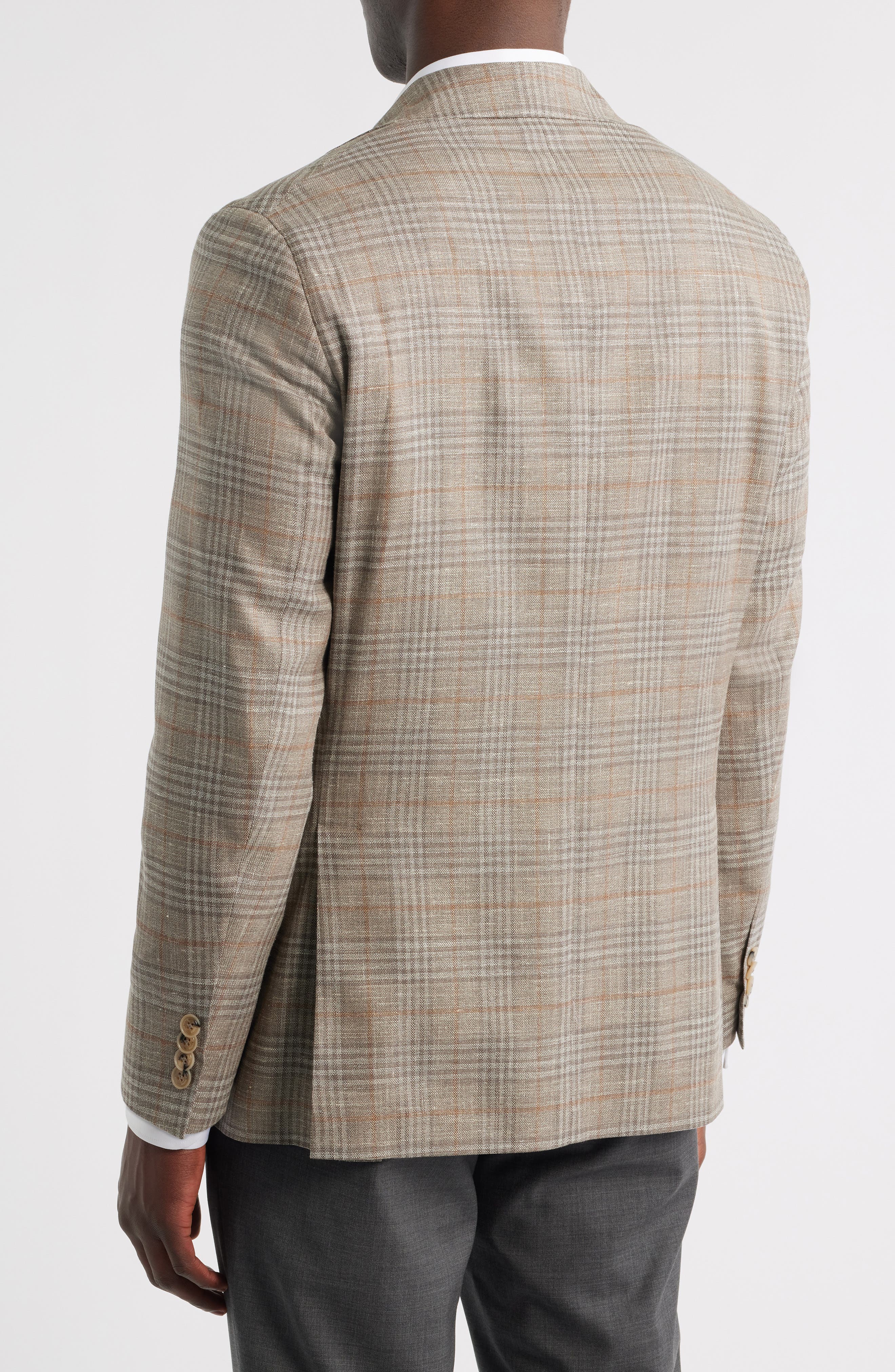 Hampton Tan Glen Check Knit Wool Sport Coat - image 2