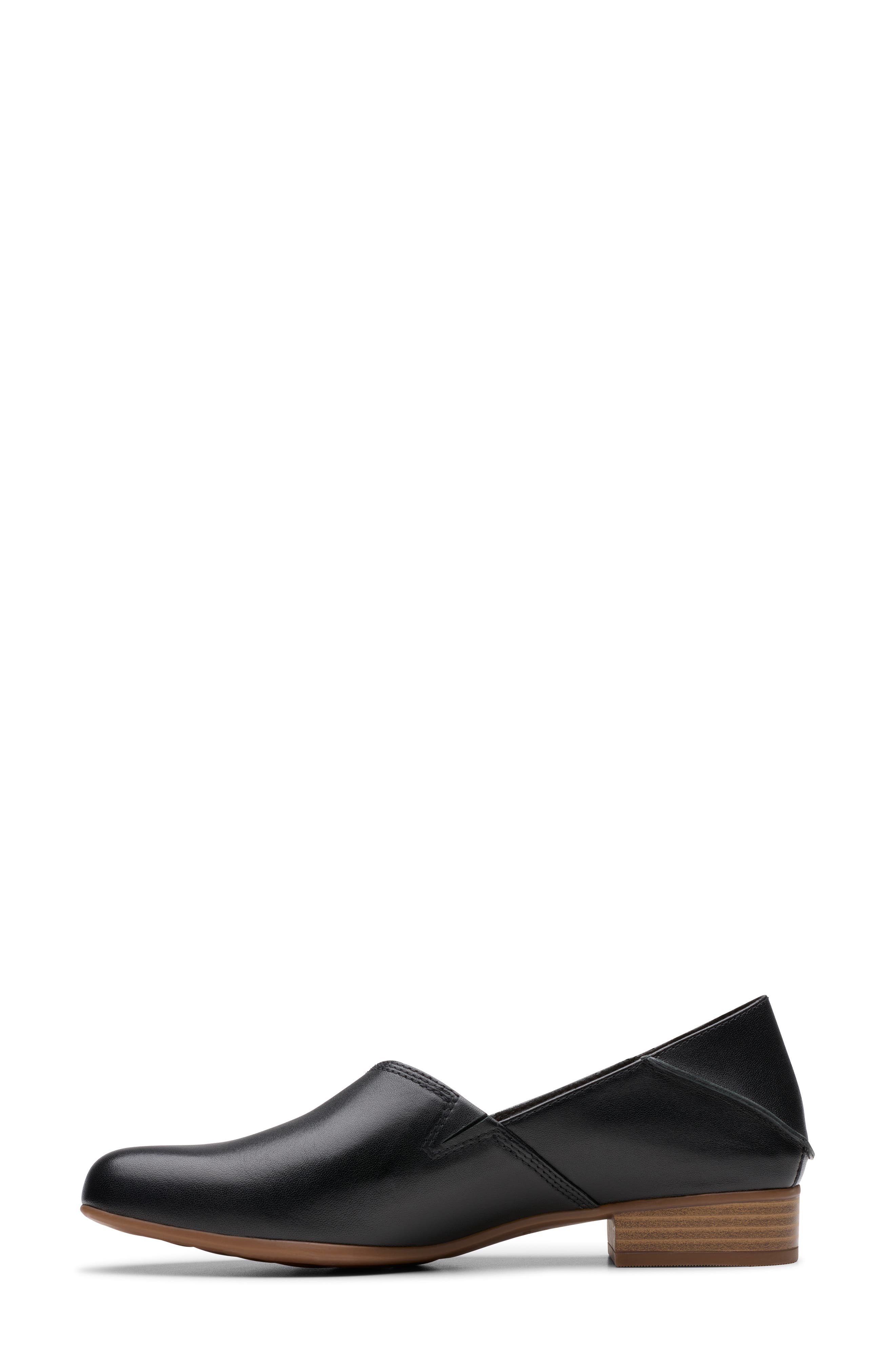 Clarks<sup>®</sup> Juliet Trim Loafer, Alternate, color, Black Leather