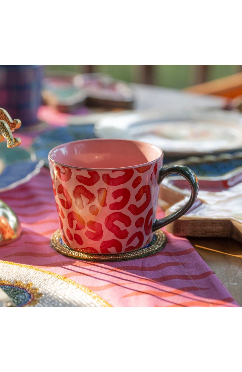 Zsa Zsa Zsu Luohu Porcelain Animal Print Mug 12 Oz. Set Of 3, Alternate, color, Pink