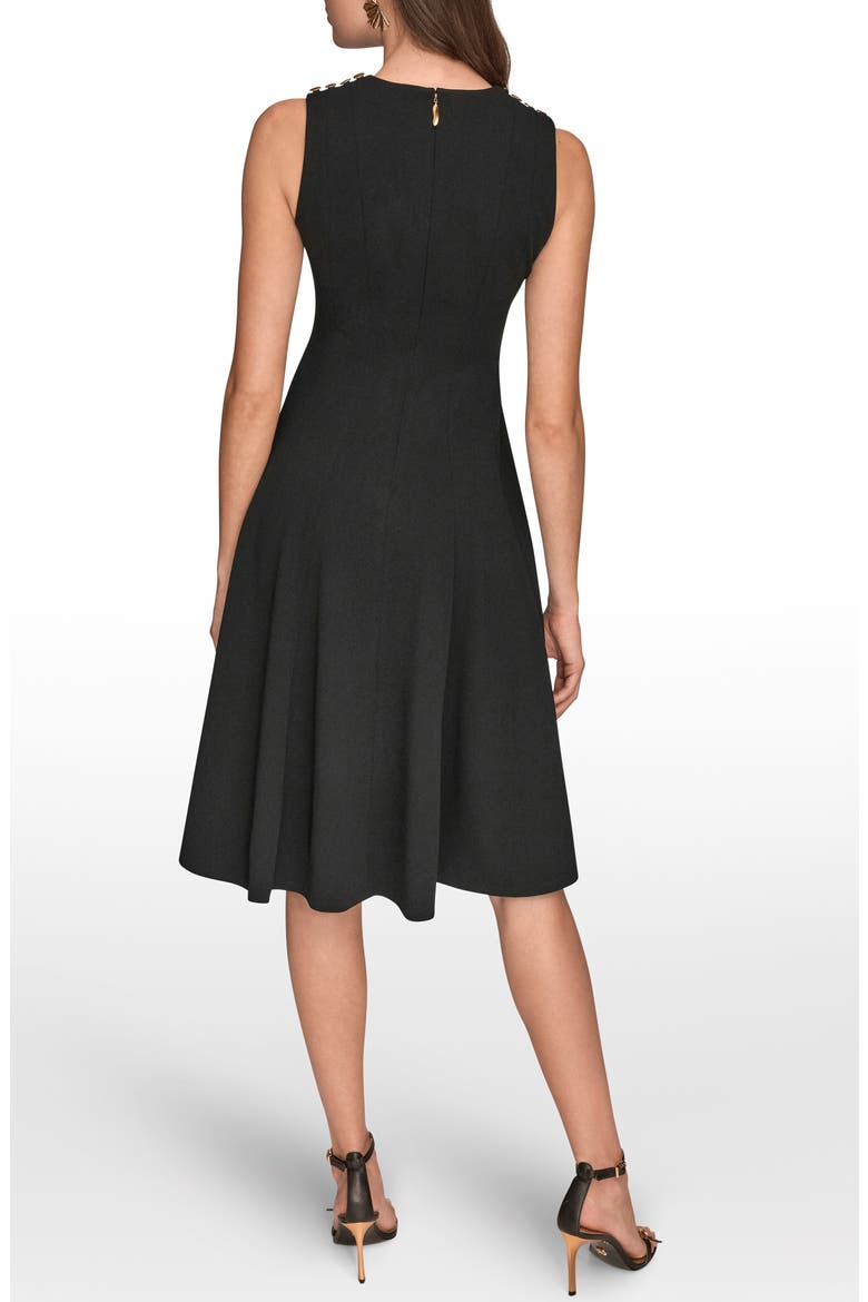 Sleeveless Fit & Flare Dress, Alternate, color, BLACK
