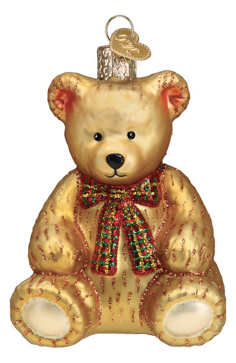 Teddy Bear Glass Ornament