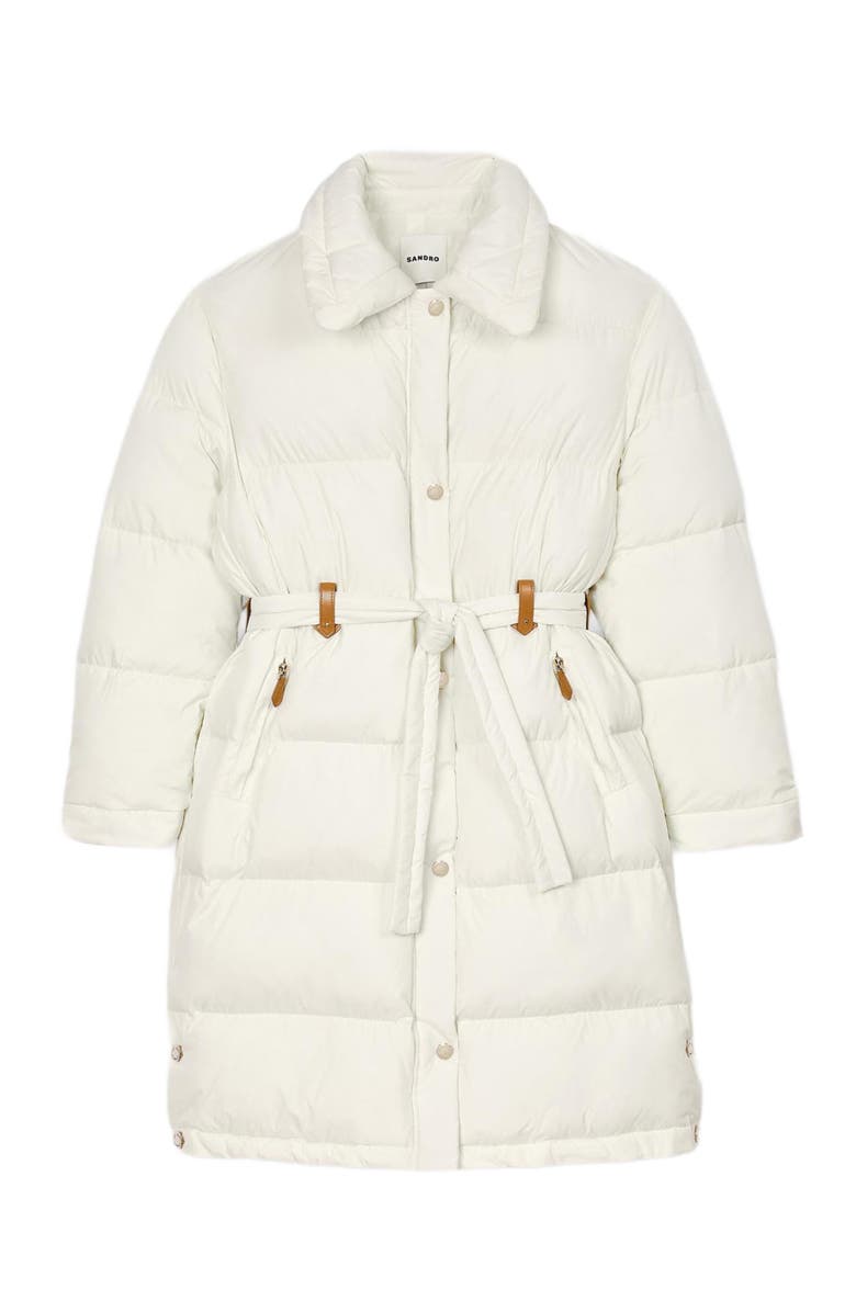 SANDRO Quilted mid-length puffer jacket, Alternate, color, 