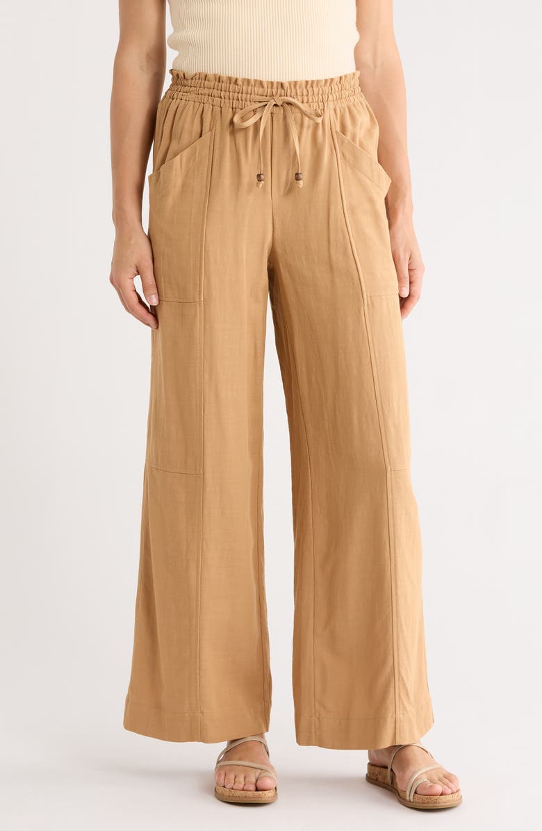 Democracy Ultra Skyrise Paperbag Pants, Main, color, Caramel Latte