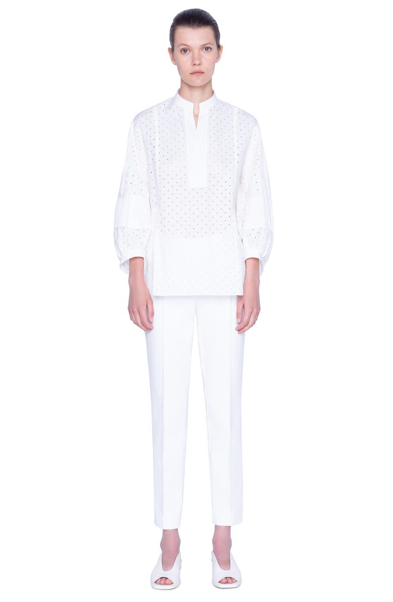 Akris punto Pin Dot Cotton Poplin Blouse, Alternate, color,