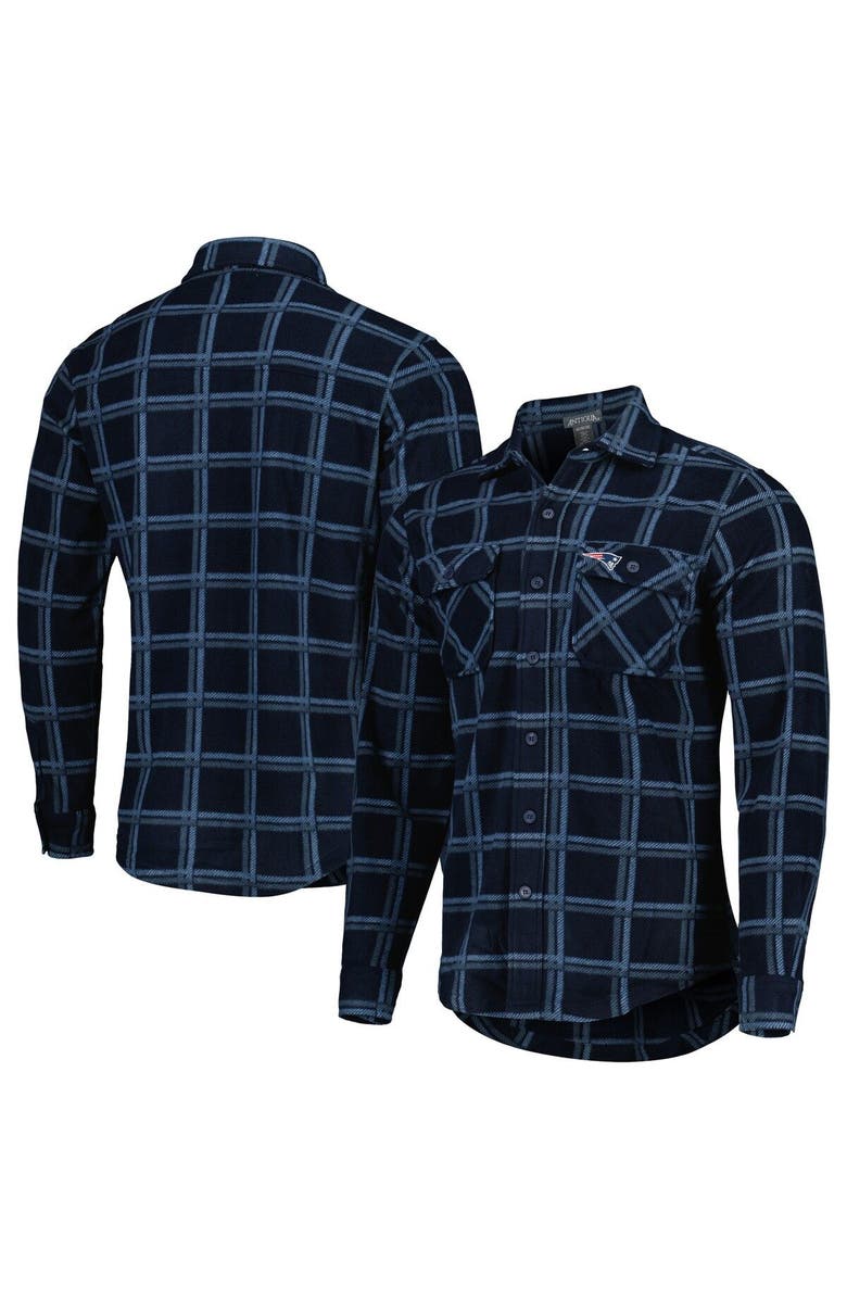 ANTIGUA Men's Antigua Navy New England Patriots Industry Flannel Button-Up Shirt Jacket, Main, color, Navy