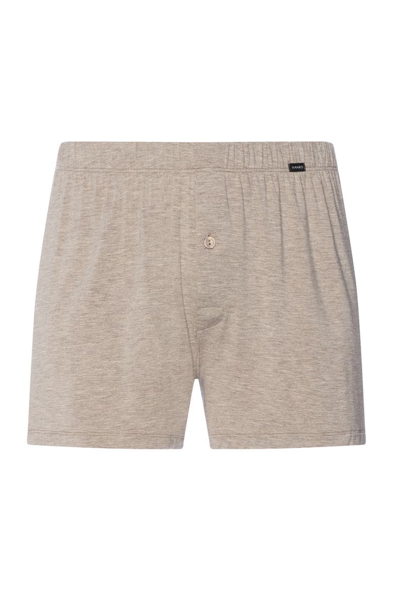 Casuals Single Jersey Boxers With Button Fly, Main, color, Hazelnut Melange