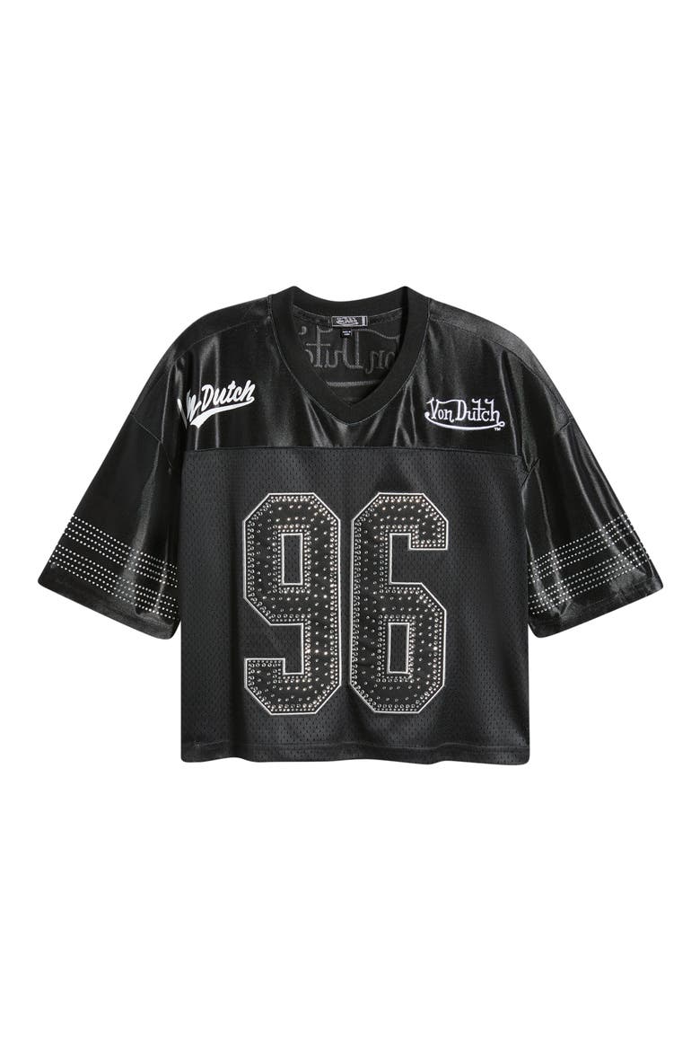 Cropped Football Jersey, Alternate, color, BLACK BEAUTY
