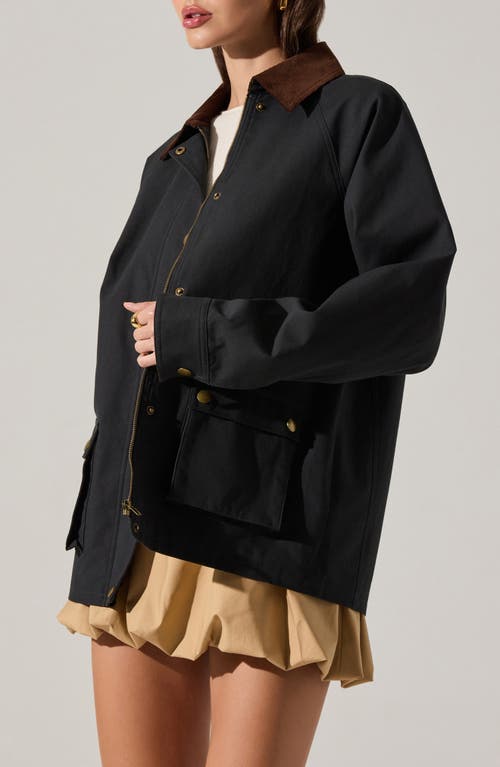 Astr The Label Rylan Corduroy Collar Jacket In Blue