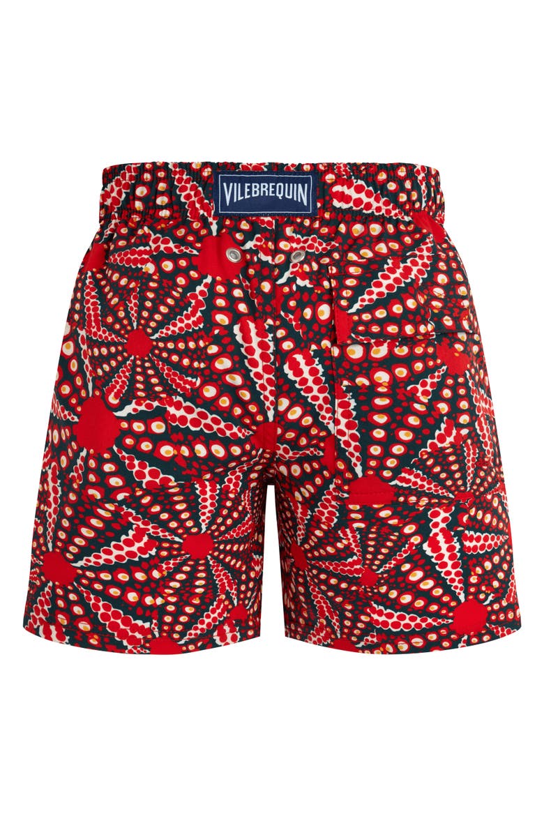 Kids' Oursinades Stretch Swim Shorts, Alternate, color, COQUELICOT