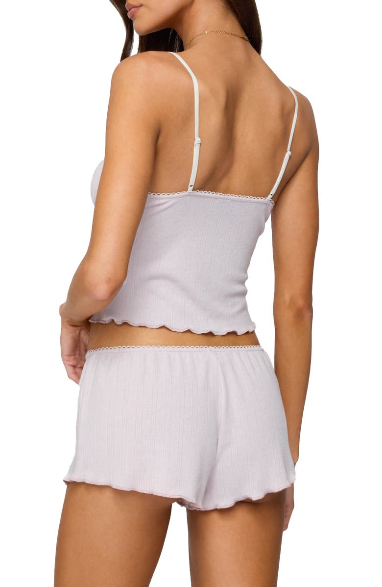 EDIKTED Sephi Lace Trim Pointelle Camisole, Alternate, color, Light-Pink