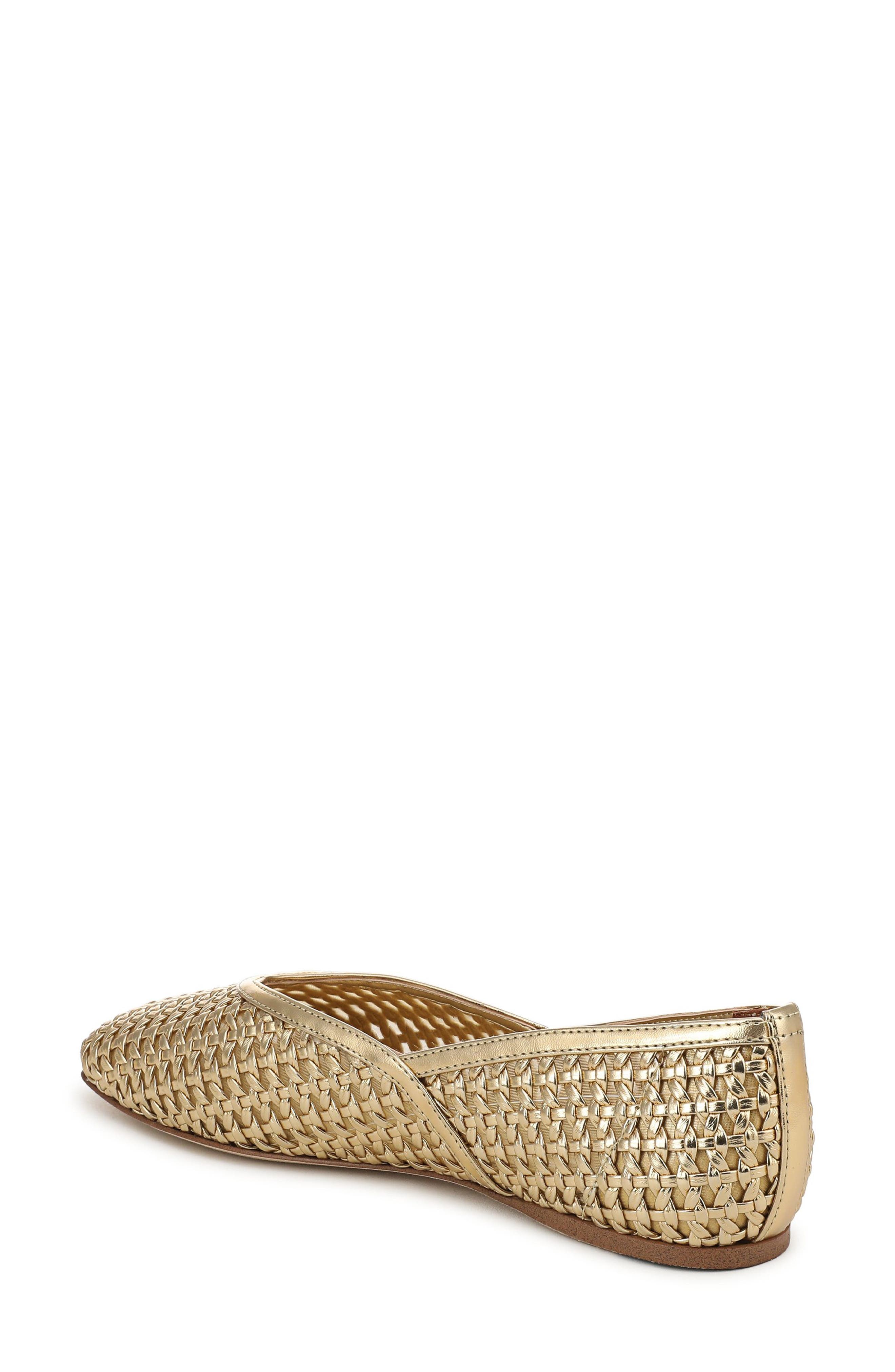 SARTO by Franco Sarto Flexa Square Toe Mesh Flat, Alternate, color, Gold