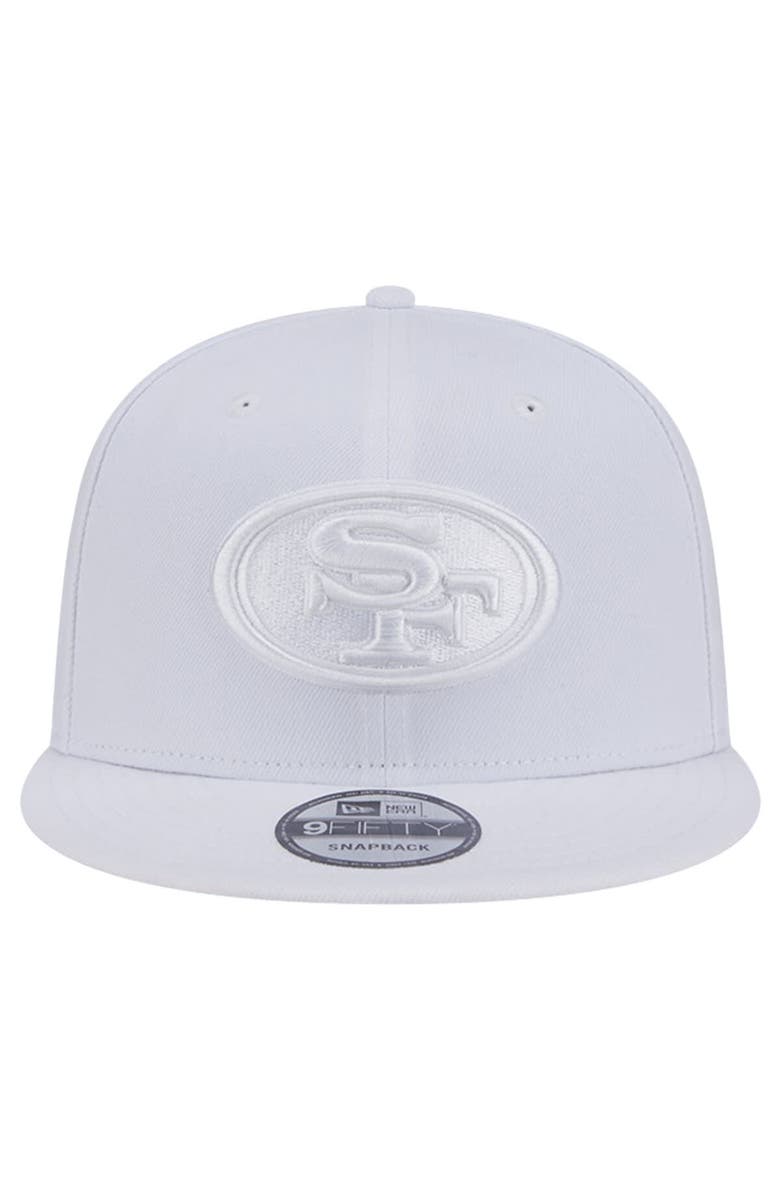 New Era Men's New Era San Francisco 49ers Main White on White 9FIFTY Snapback Hat, Alternate, color, White