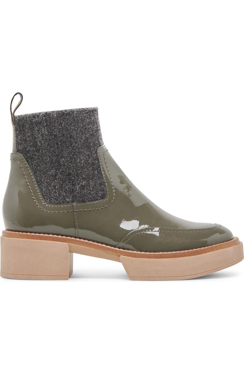 Dolce Vita Saline H2O Waterproof Platform Bootie, Alternate, color, Dark Olive Patent Leather H2o