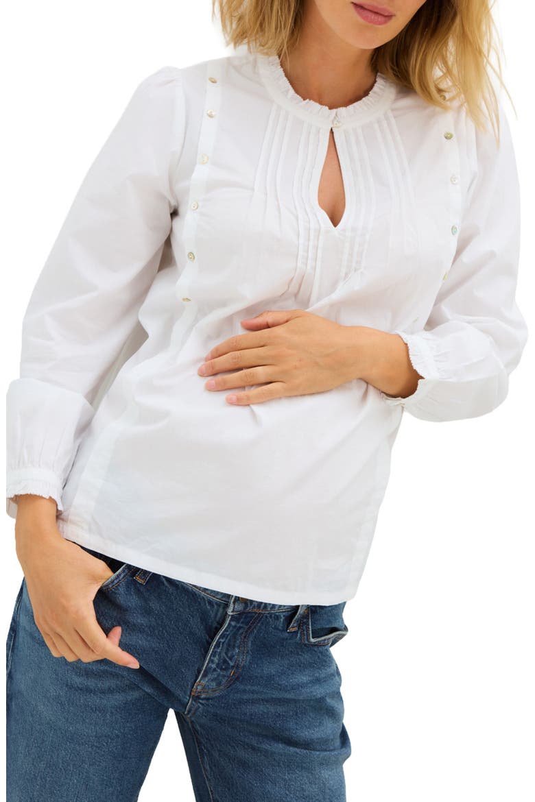 The Elise Nursing Blouse, Main, color, White