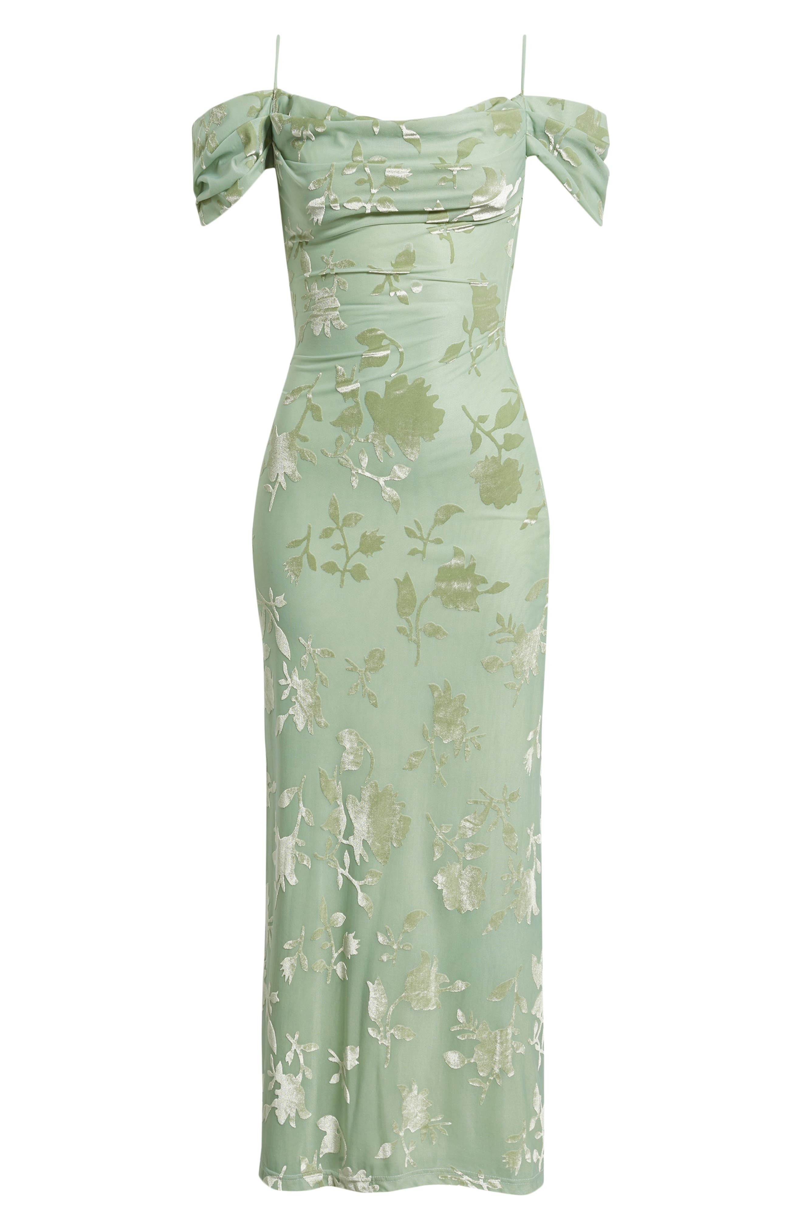 gwendolen off the shoulder maxi dress green Gwendolen Off The Shoulder Maxi Dress Green Curve