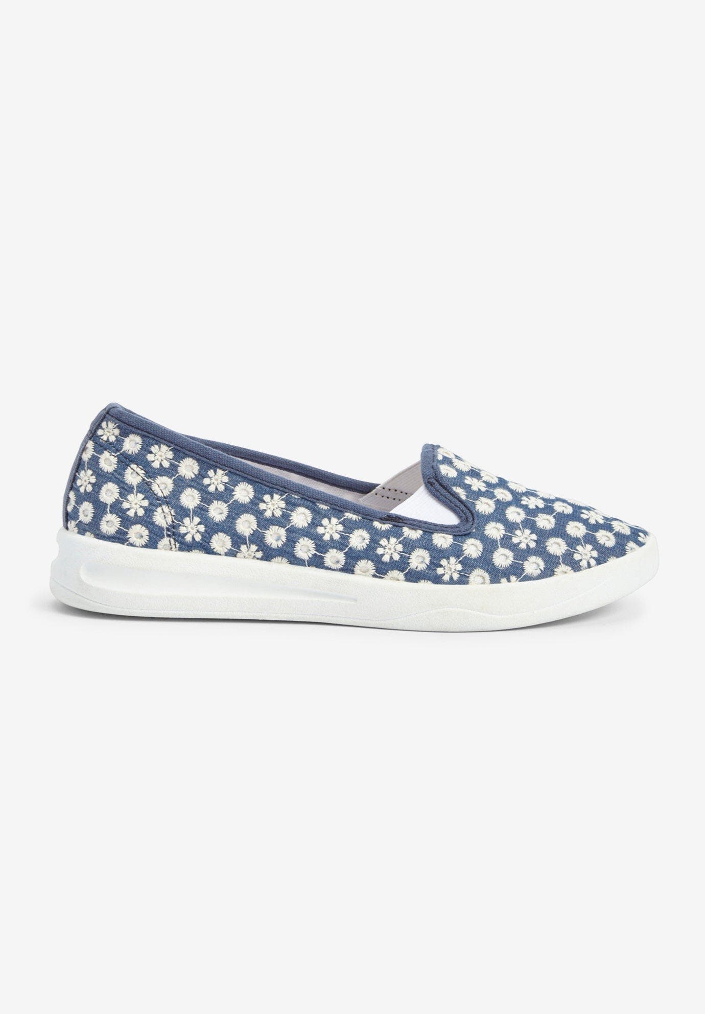 The Dottie Cotton Canvas Slip On Sneaker, Alternate, color, DENIM EYELET