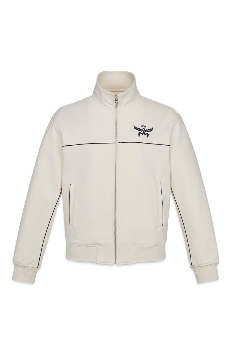 MCM Essential Logo Ponte Track Jacket, Alternate, color, White