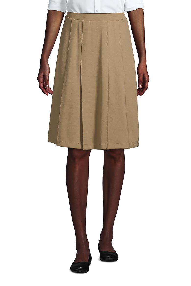 School Uniform  Ponte Pleat Skirt, Main, color, Khaki