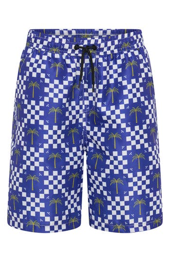 Tiny Tribe Kids' Print Swim Trunks In Blue